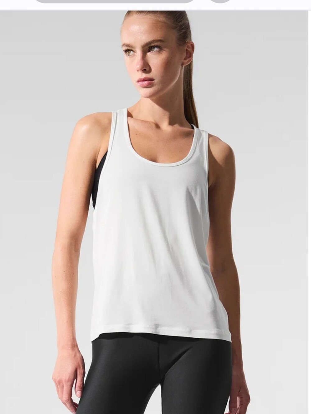 ALO Yoga All Day Tank White Size Large EUC